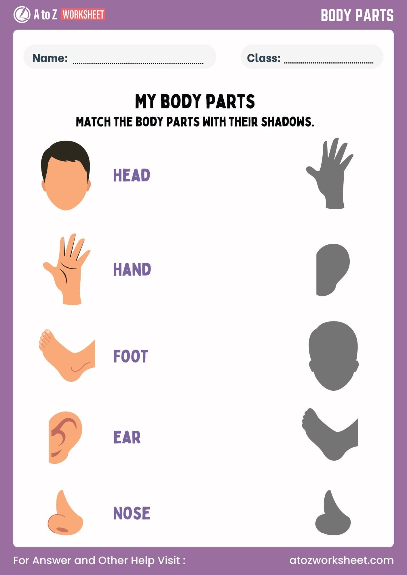 11 Free Printable Body Parts Worksheet For Kindergarten And Class 1 Kids A To Z Worksheet 11 Free Printable Body Parts Worksheet For Kindergarten And Class 1 Kids A To Z Worksheet