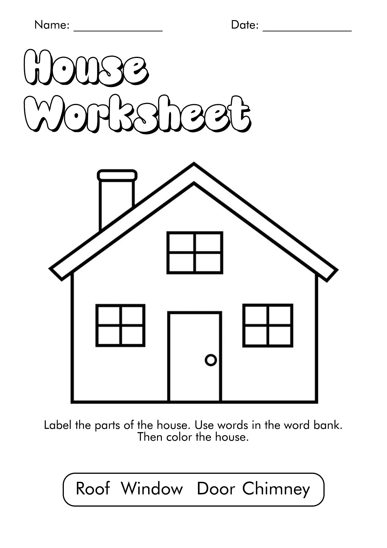 13 Parts Of The House Worksheets For Kindergarten Free PDF At Worksheeto House Worksheets For Kids 7ESL