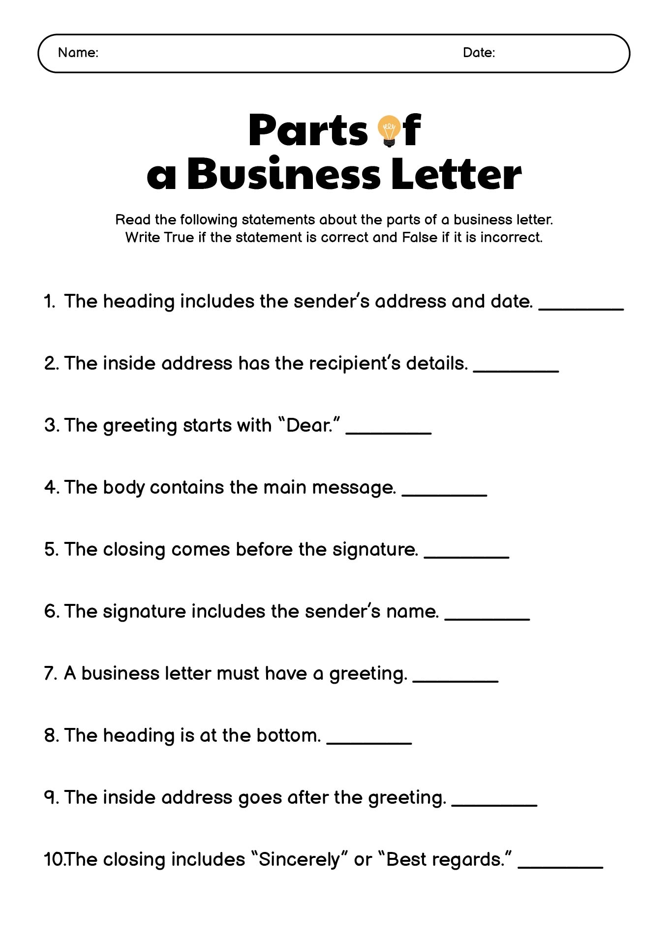 14 Parts Of A Business Letter Worksheet Free PDF At Worksheeto 14 Parts Of A Business Letter Worksheet Free PDF At Worksheeto