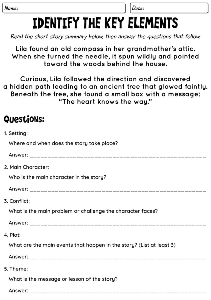 14 Short Story Elements Worksheet Free PDF At Worksheeto