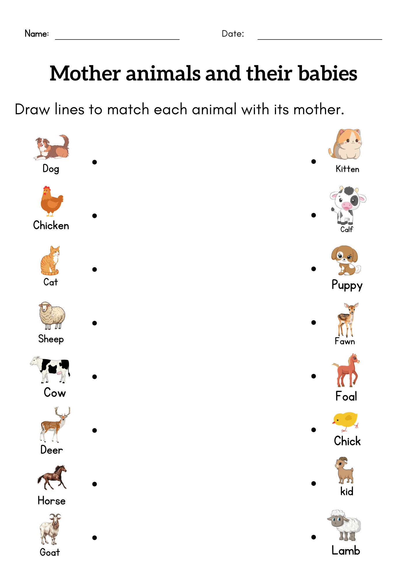 1st Grade Animal And Babies Worksheet Matching Mother And Baby Animal Activity Made By Teachers 1st Grade Animal And Babies Worksheet Matching Mother And Baby Animal Activity Made By Teachers