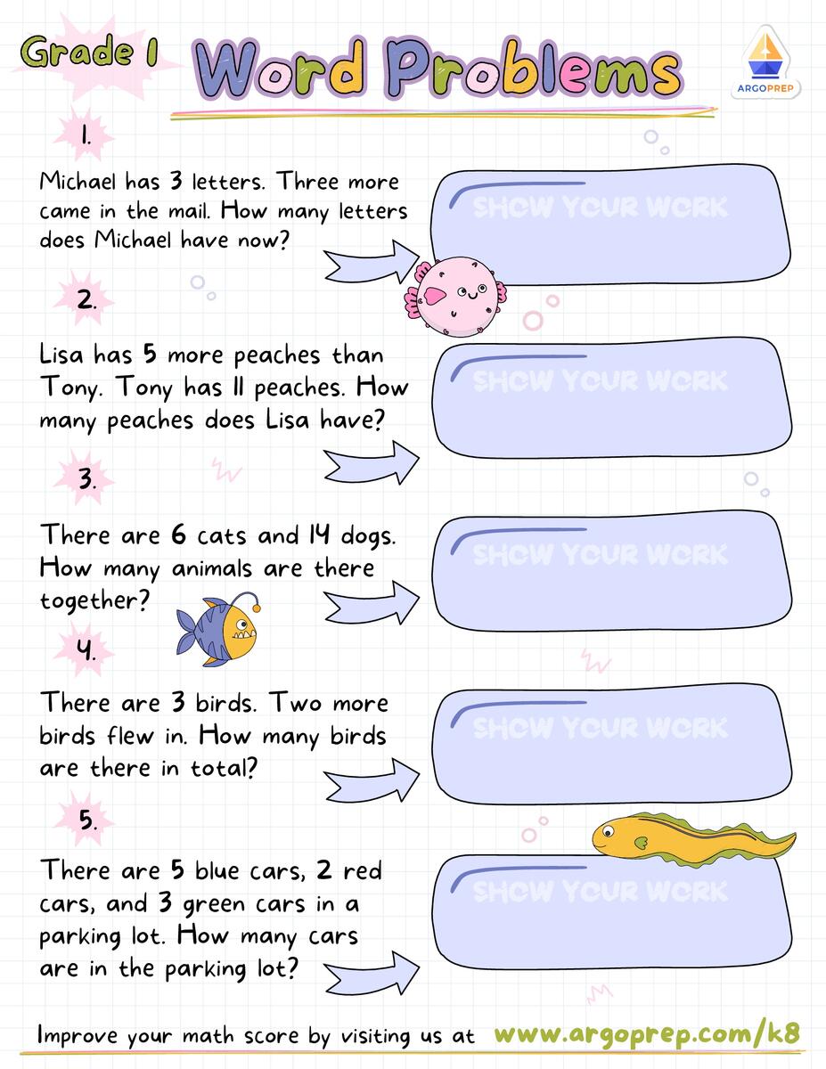 1st Grade Parts Of Whole Word Problems Worksheets For Free ArgoPrep