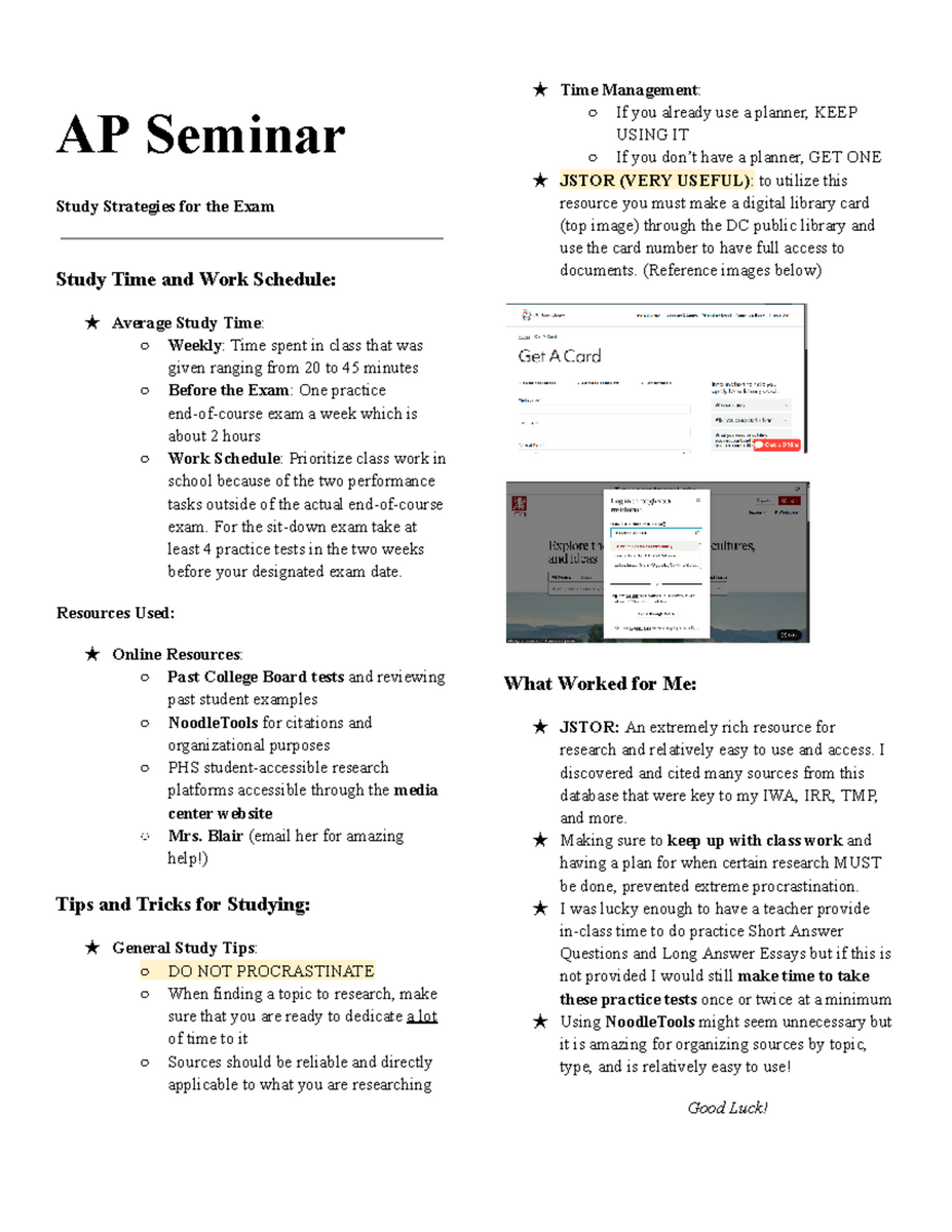 AP Seminar Poster EOC B Guide By Sahifah S AP Capstone Materials