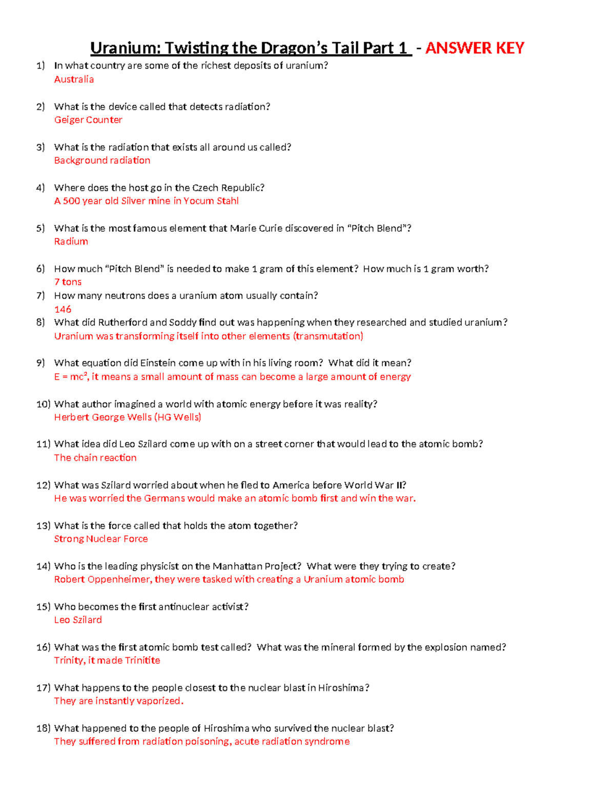 2025 Uranium Part 1 Quiz Answer Key Twisting The Dragon s Tail Studocu