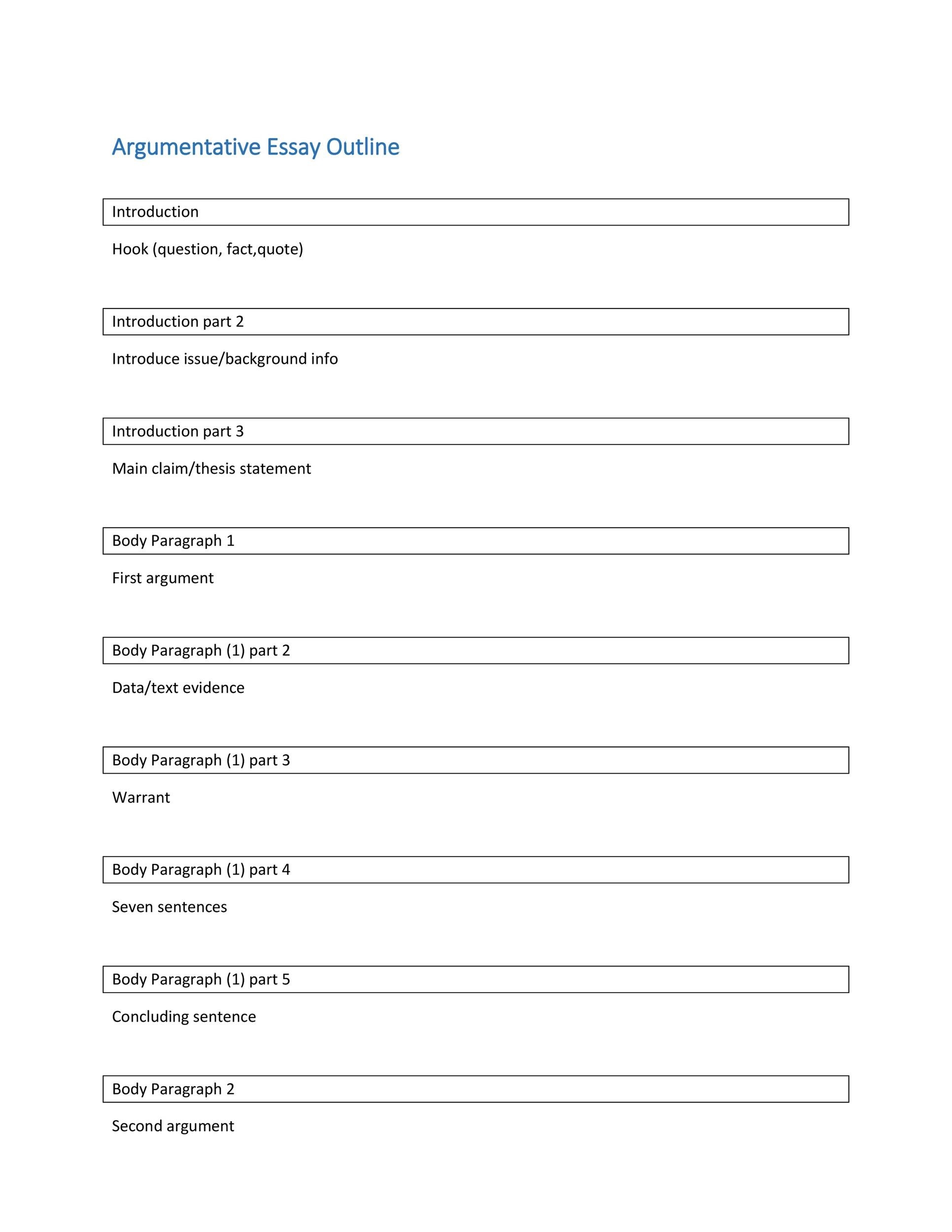 37 Outstanding Essay Outline Templates Argumentative Narrative Persuasive