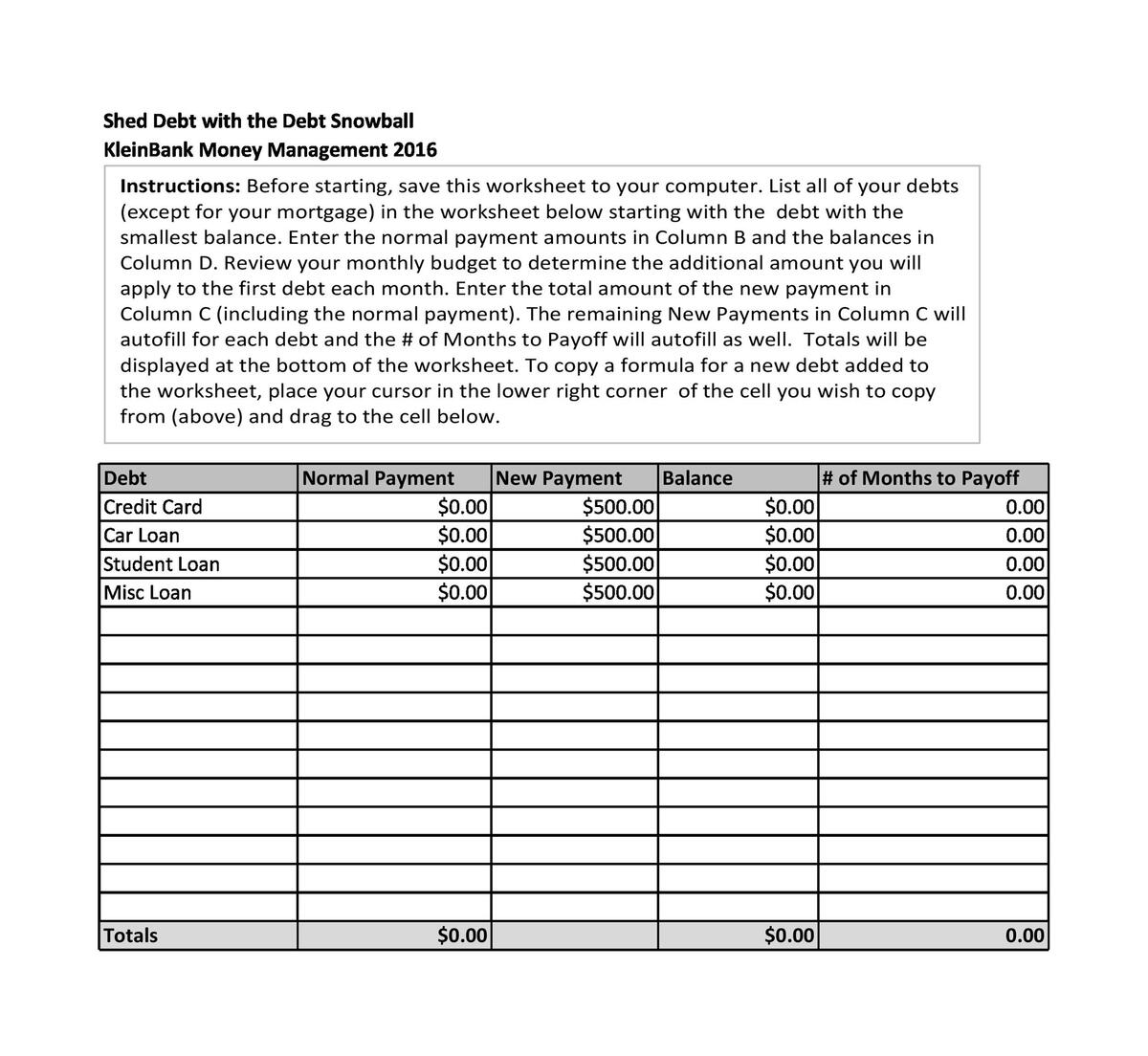 38 Debt Snowball Spreadsheets Forms Calculators 38 Debt Snowball Spreadsheets Forms Calculators