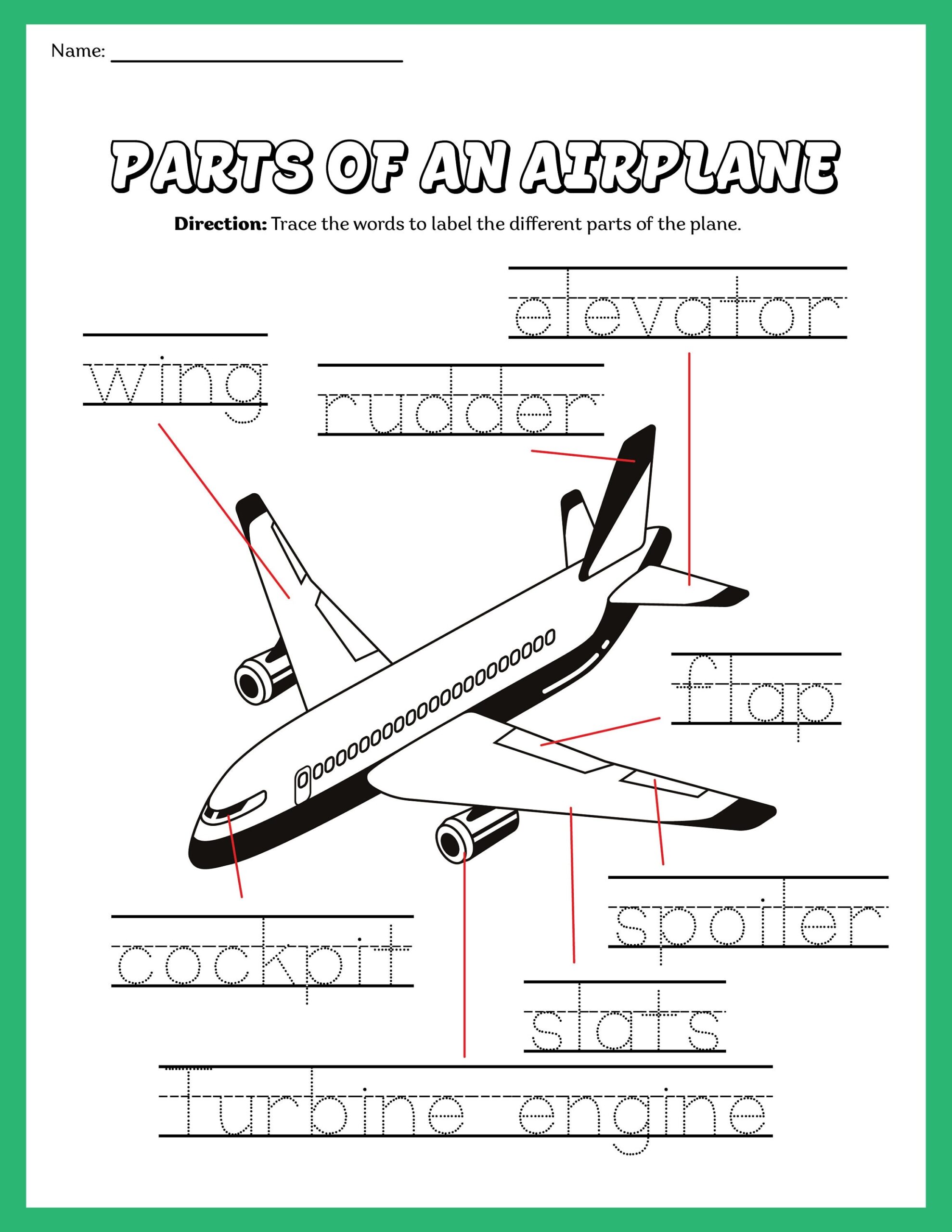 Airplane Activities All About Airplanes Parts Of A Plane Instant Download STEM Workbook Digital Download Kid s Workbook Planes Etsy