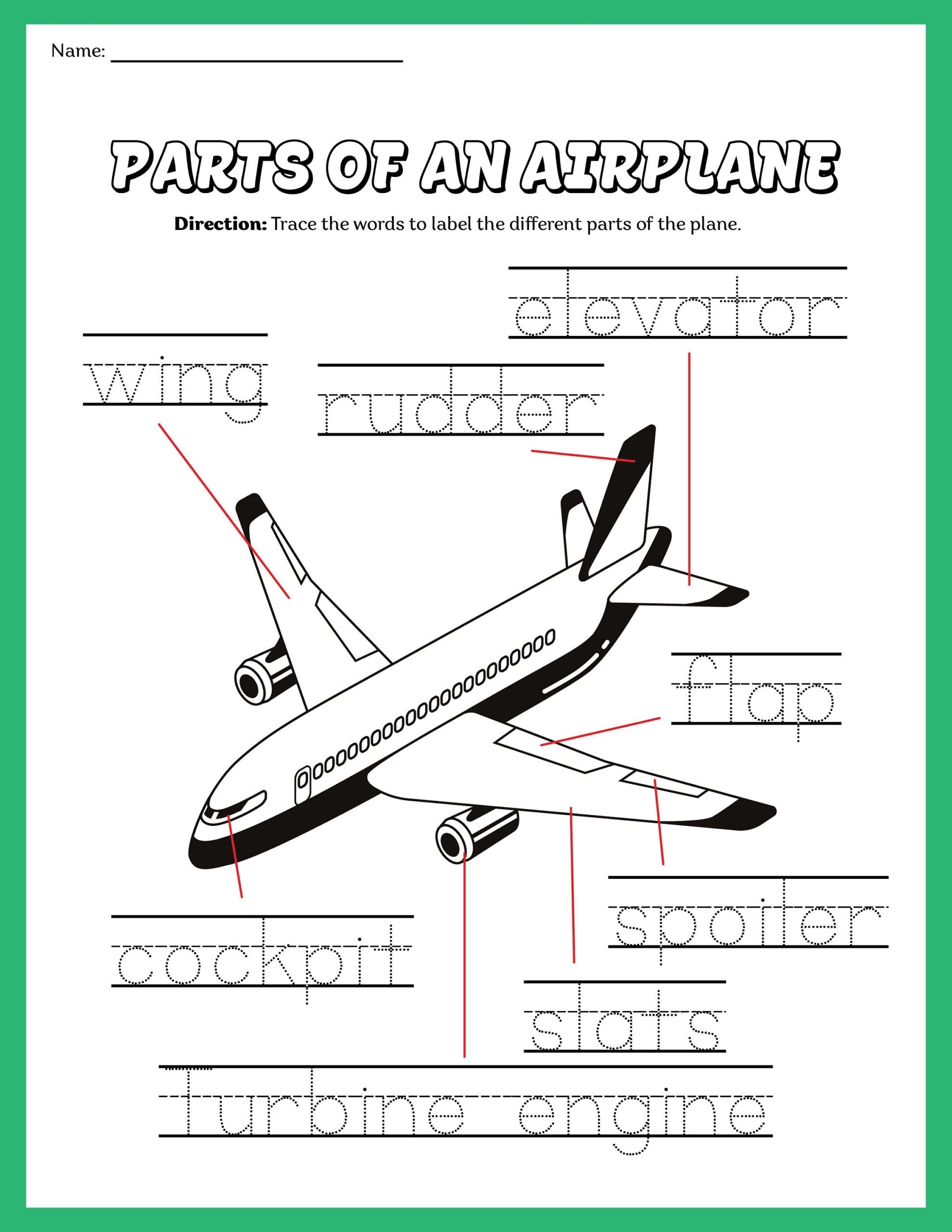 Airplane Activities All About Airplanes Parts Of A Plane Instant Download STEM Workbook Digital Download Kid s Workbook Planes Etsy