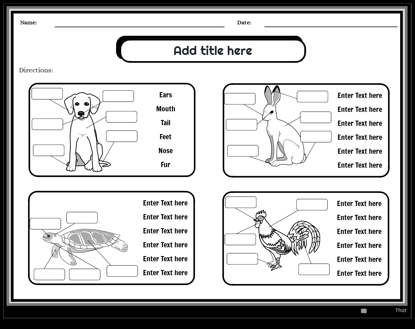 Animal Worksheets Engaging Activities By Storyboard That Animal Worksheets Engaging Activities By Storyboard That