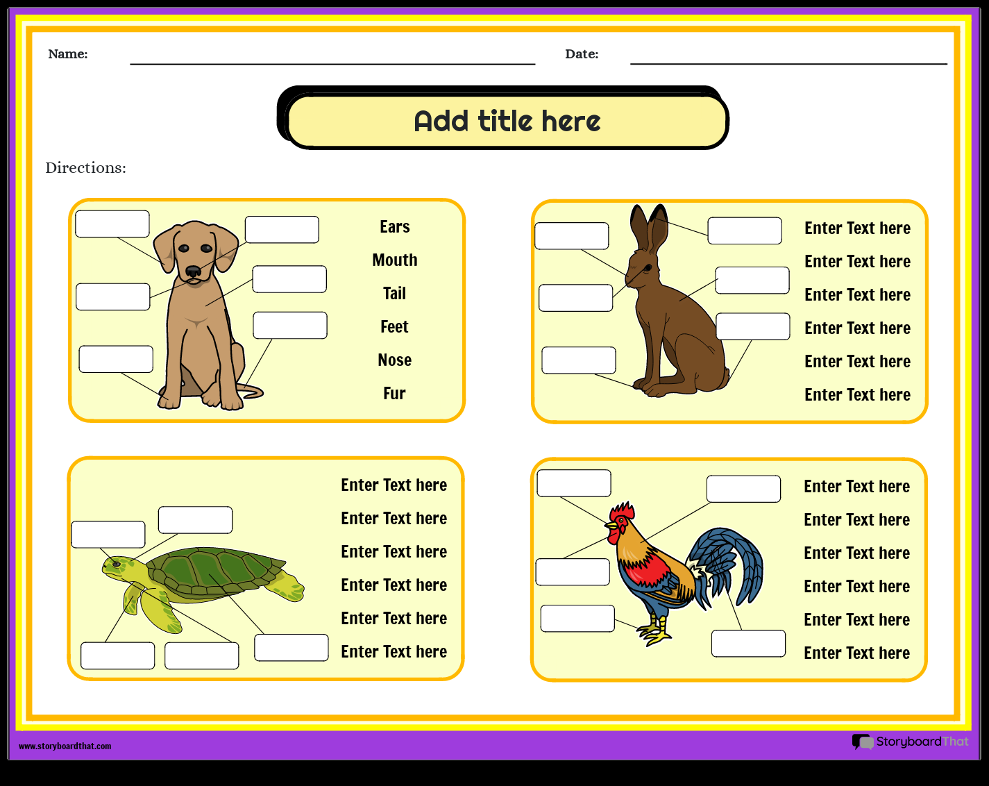 Animals Body Parts Worksheet Storyboard By Templates Animals Body Parts Worksheet Storyboard By Templates
