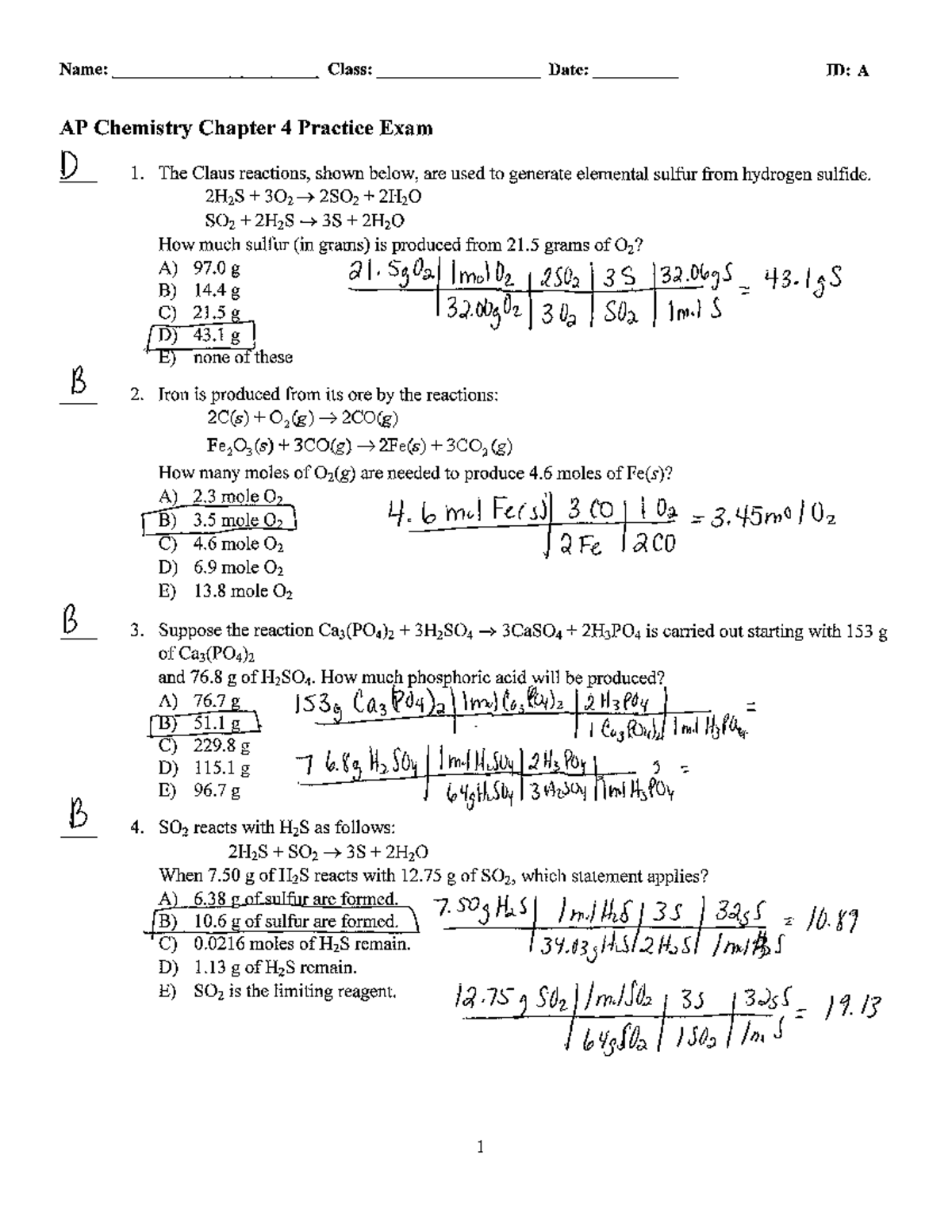 AP Chemistry Chapter 4 Practice Test Answer Key And Solutions Studocu AP Chemistry Chapter 4 Practice Test Answer Key And Solutions Studocu