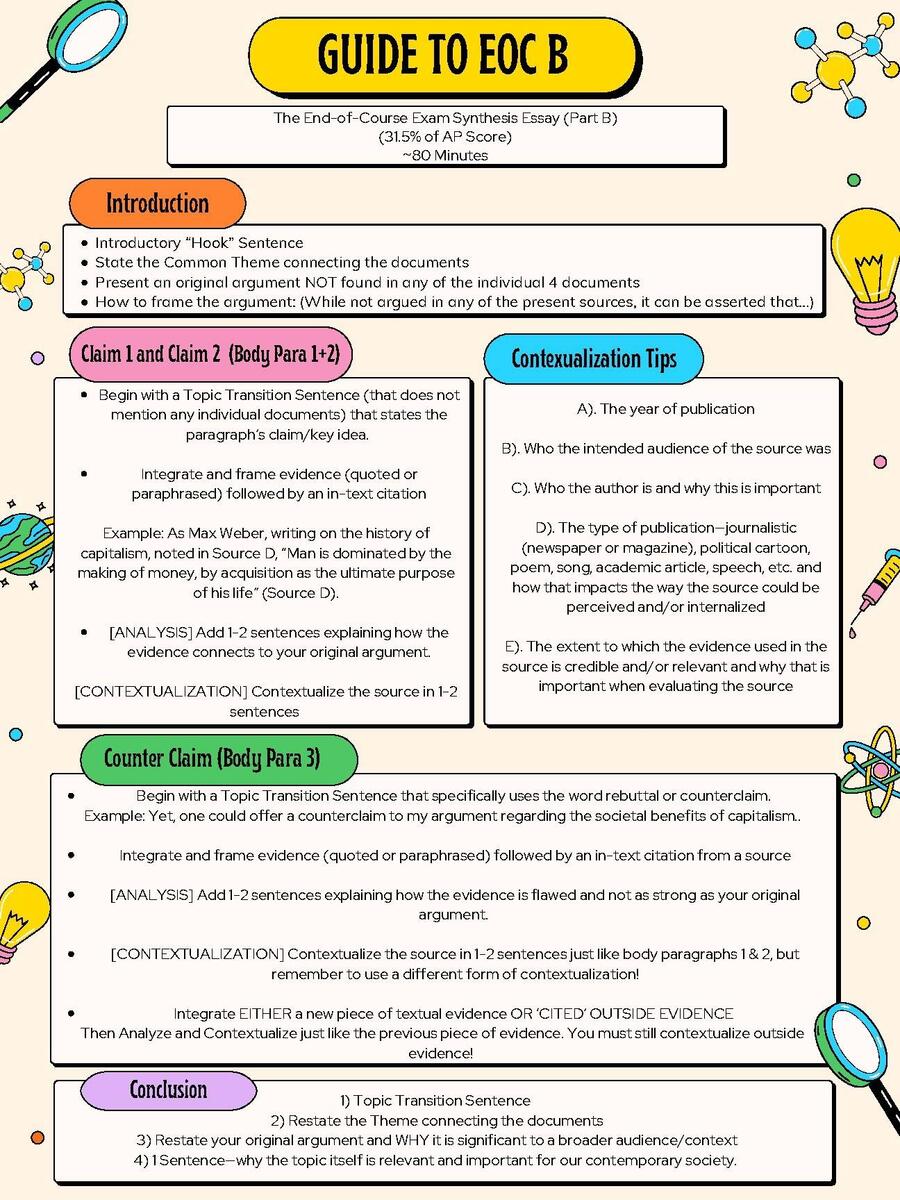 AP Seminar Poster EOC B Guide By Sahifah S AP Capstone Materials
