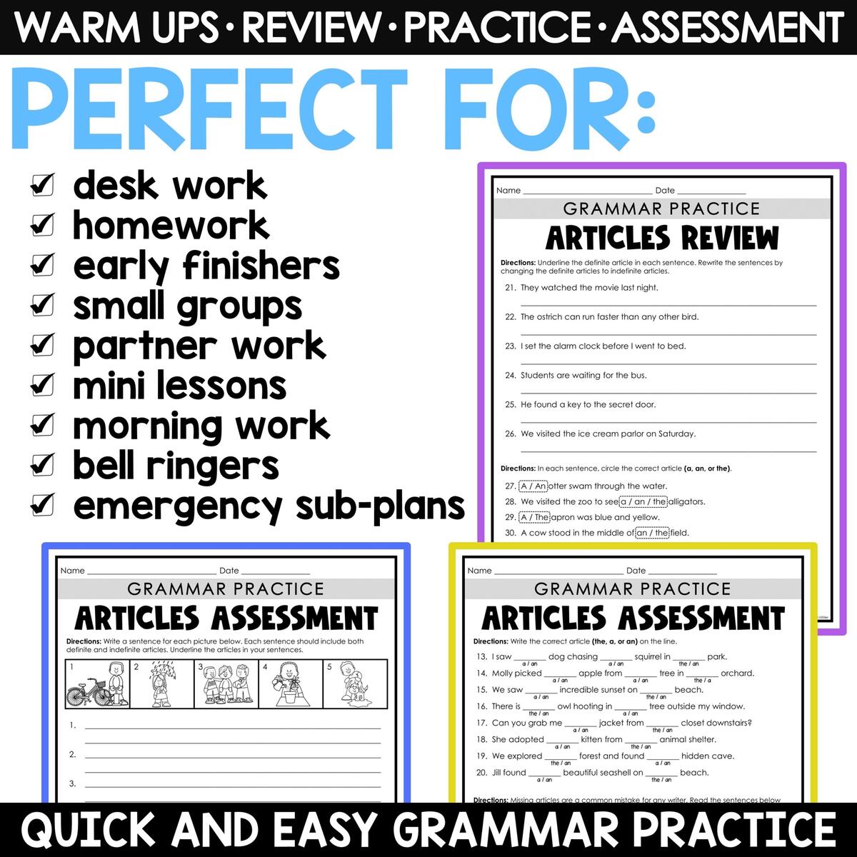 Articles Worksheets Grammar Activities Parts Of Speech Practice And Review A Love Of Teaching Kim Miller Parts Of Speech Activities Layers Of Learning