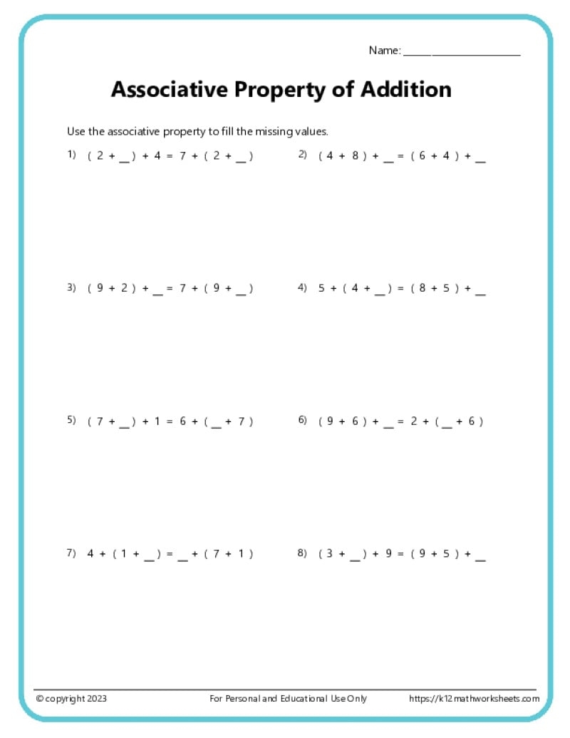 Associative Property Of Addition Worksheets K12 Math Worksheets NCERT Solutions For Class 7 Maths Chapter 4 Simple Equations Exercise 4 1