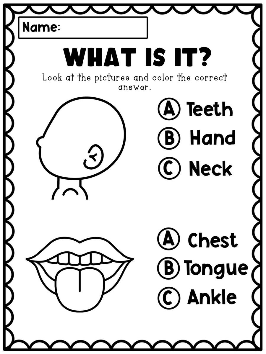 Body Parts Worksheets For Kids Made By Teachers