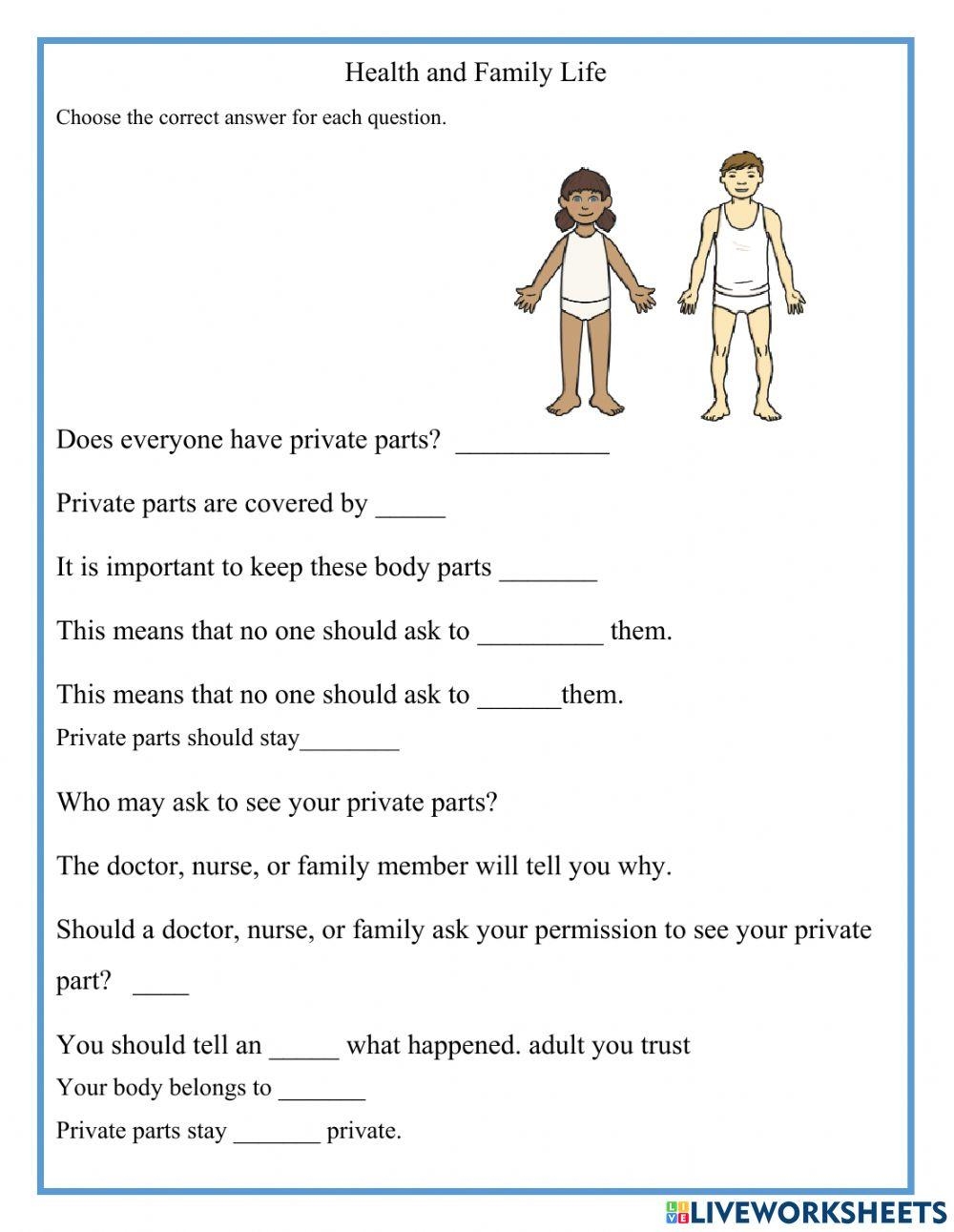 Body Private Parts Health And Family Life Worksheet Live Worksheets Library Body Private Parts Health And Family Life Worksheet Live Worksheets Library
