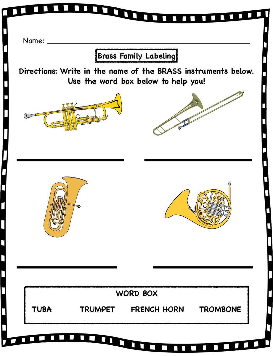 Brass Family Labeling Identification Worksheets No Prep Centers Assessment Brass Family Labeling Identification Worksheets No Prep Centers Assessment
