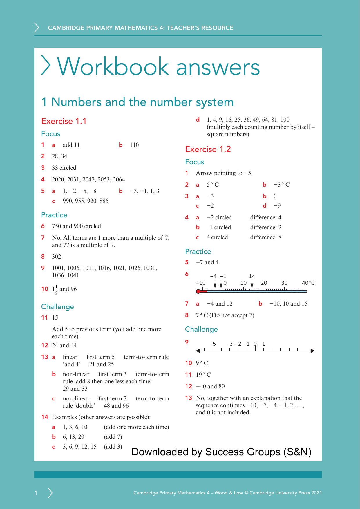 Cambridge Primary Math 4 Workbook Answers Cambridge Primary Math 4 Workbook Answers