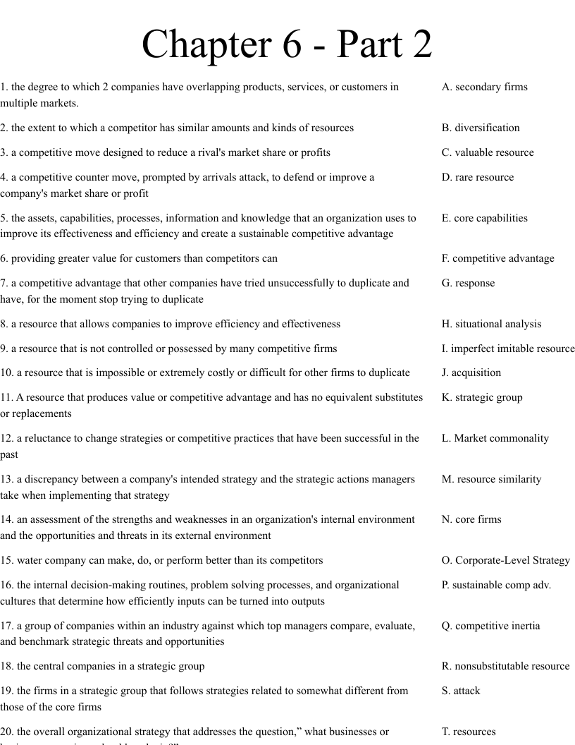 MGMT 301 Chapter 6 Study Guide Worksheet Control Processes And Ratios Studocu