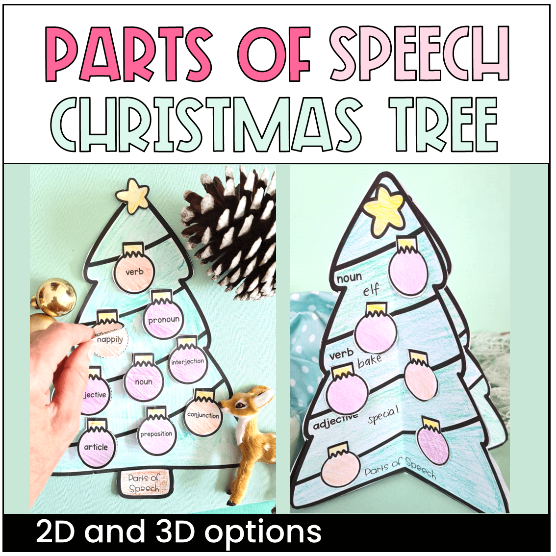 Christmas Tree Parts Of Speech Craft Christmas Tree Parts Of Speech Craft