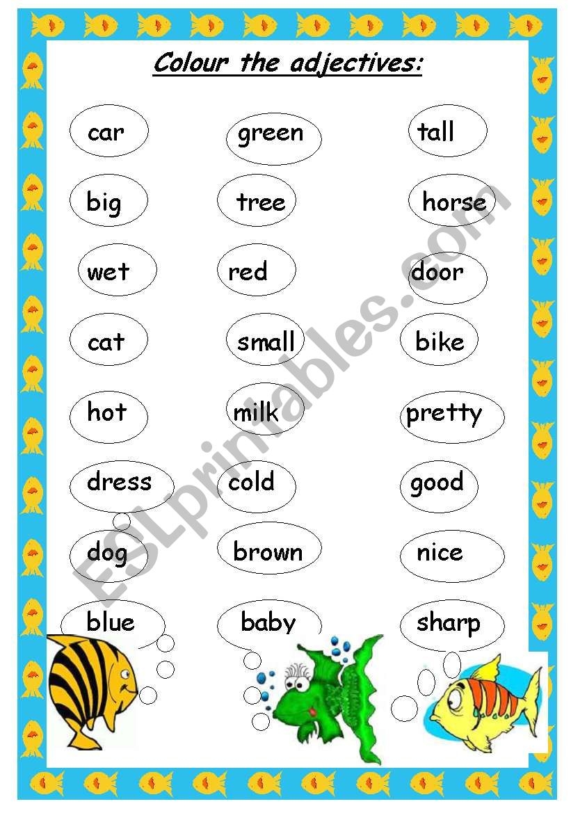 Circle The Adjectives ESL Worksheet By Natgra24 Circle The Adjectives ESL Worksheet By Natgra24