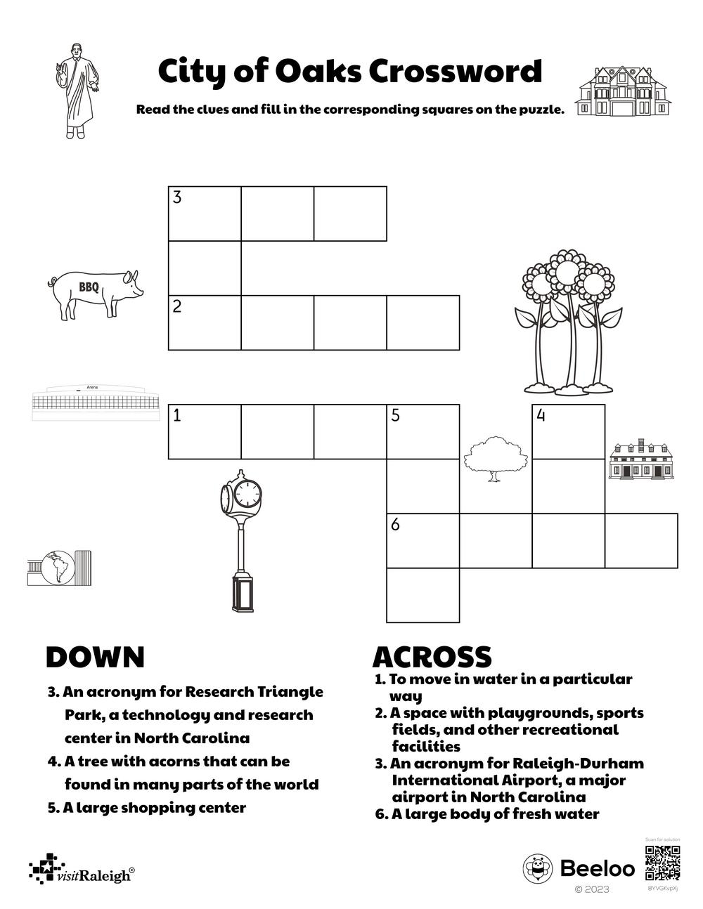City Of Oaks Crossword Beeloo Printable Crafts And Activities For Kids