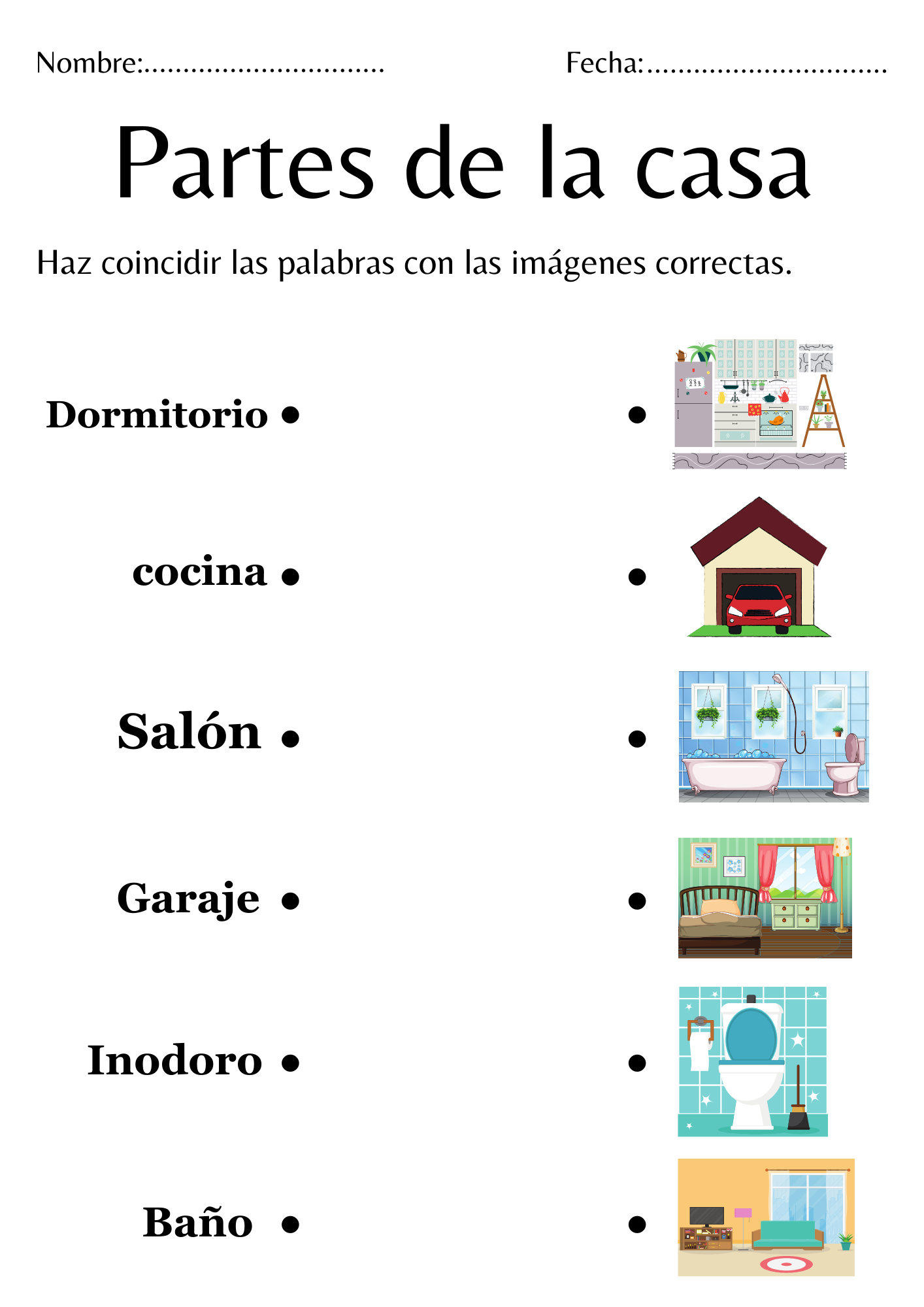 Coincidir Partes De La Casa Hoja De Trabajo Para Kindergarten Made By Teachers