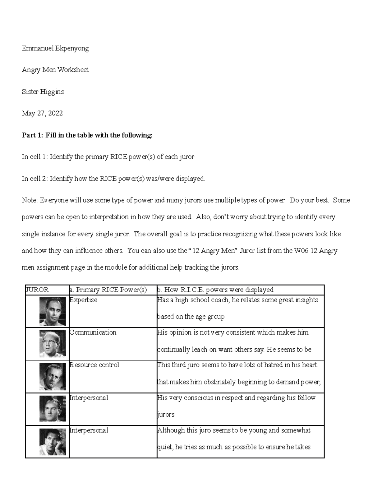 COMM 450 12 Angry Men RICE Powers Analysis Worksheet Studocu COMM 450 12 Angry Men RICE Powers Analysis Worksheet Studocu