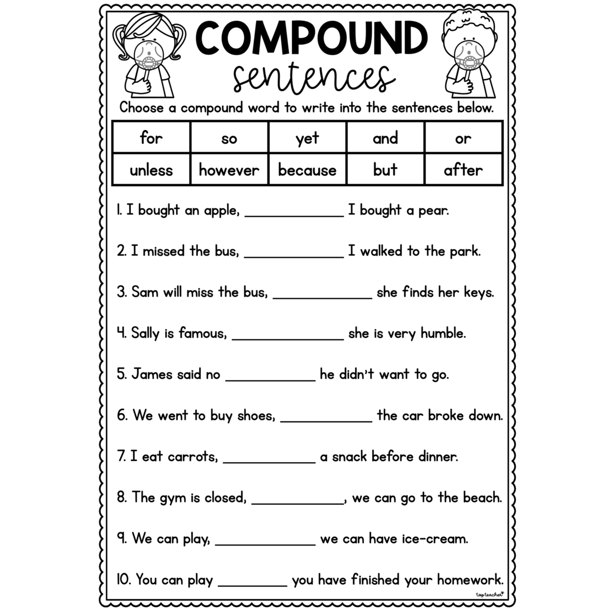Compound Sentences Grammar Worksheet Top Teacher Compound Sentences Grammar Worksheet Top Teacher
