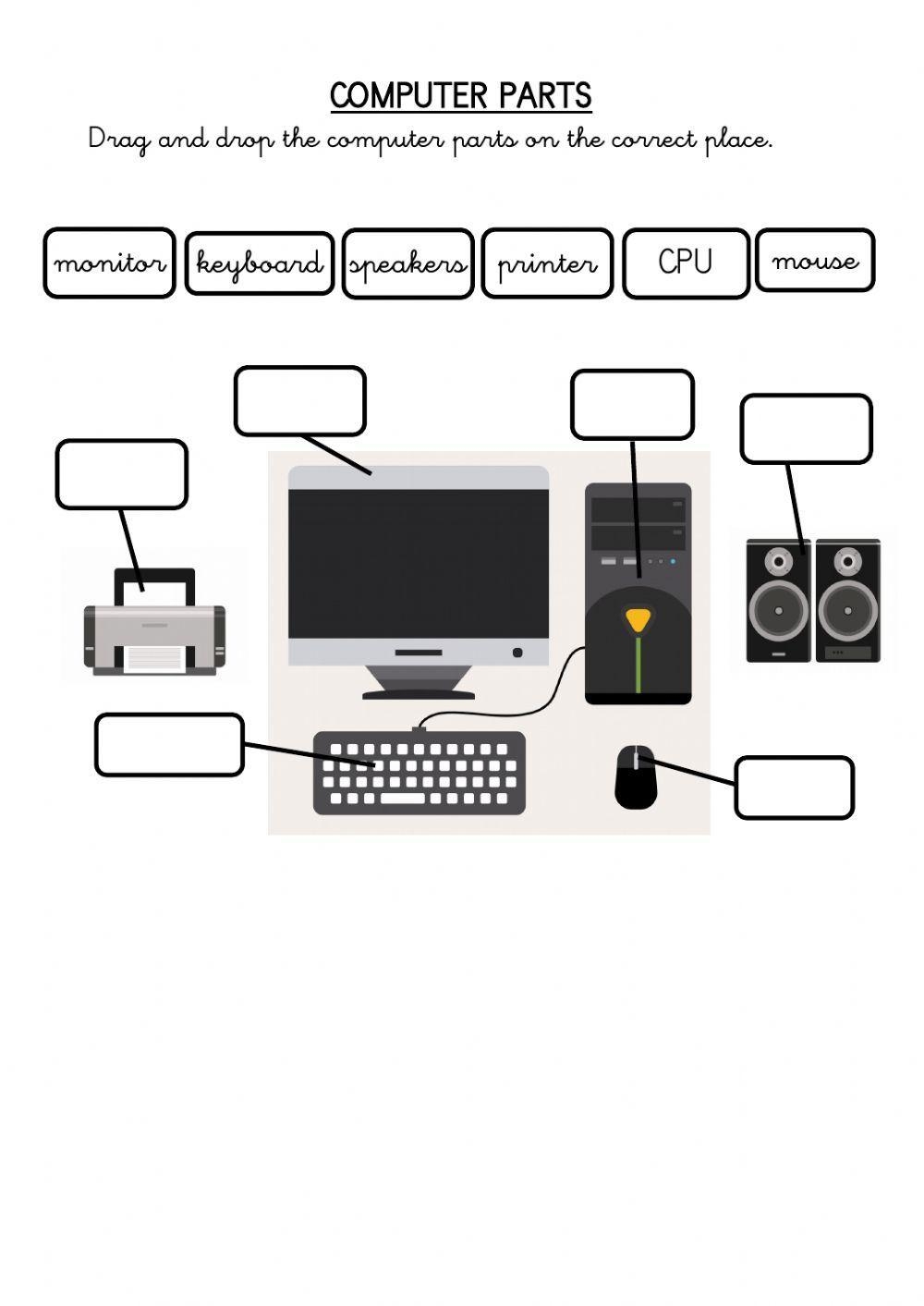 Computer Parts Interactive Activity For 1st Worksheets Library Computer Parts Interactive Activity For 1st Worksheets Library
