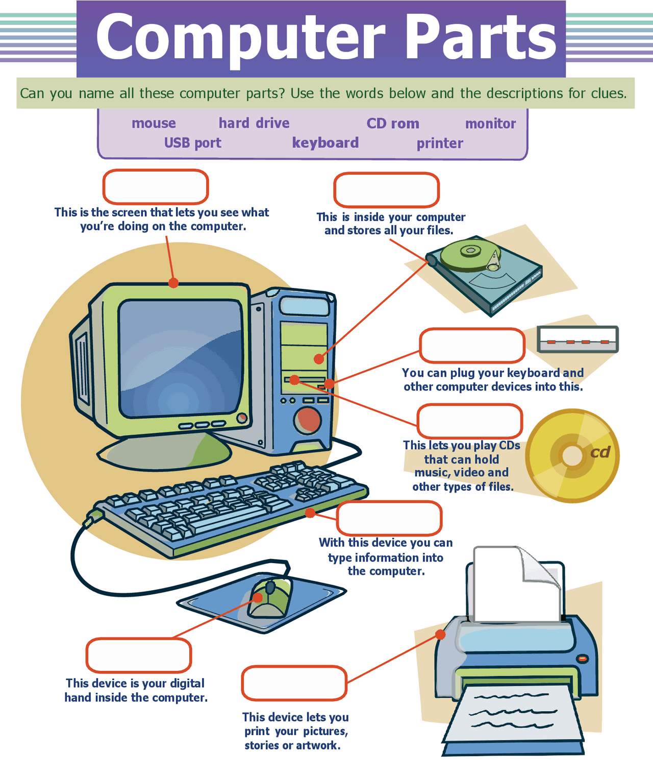 Computer Parts Worksheet Test Quizzes English Docsity Computer Parts Worksheet Test Quizzes English Docsity