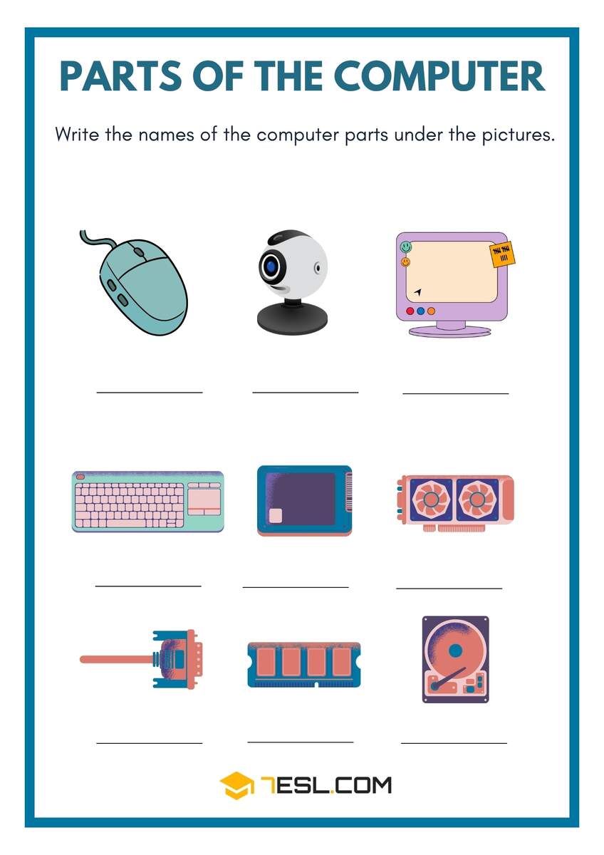 Computer Parts Worksheets For ESL Learners 7ESL Computer Parts Worksheets For ESL Learners 7ESL