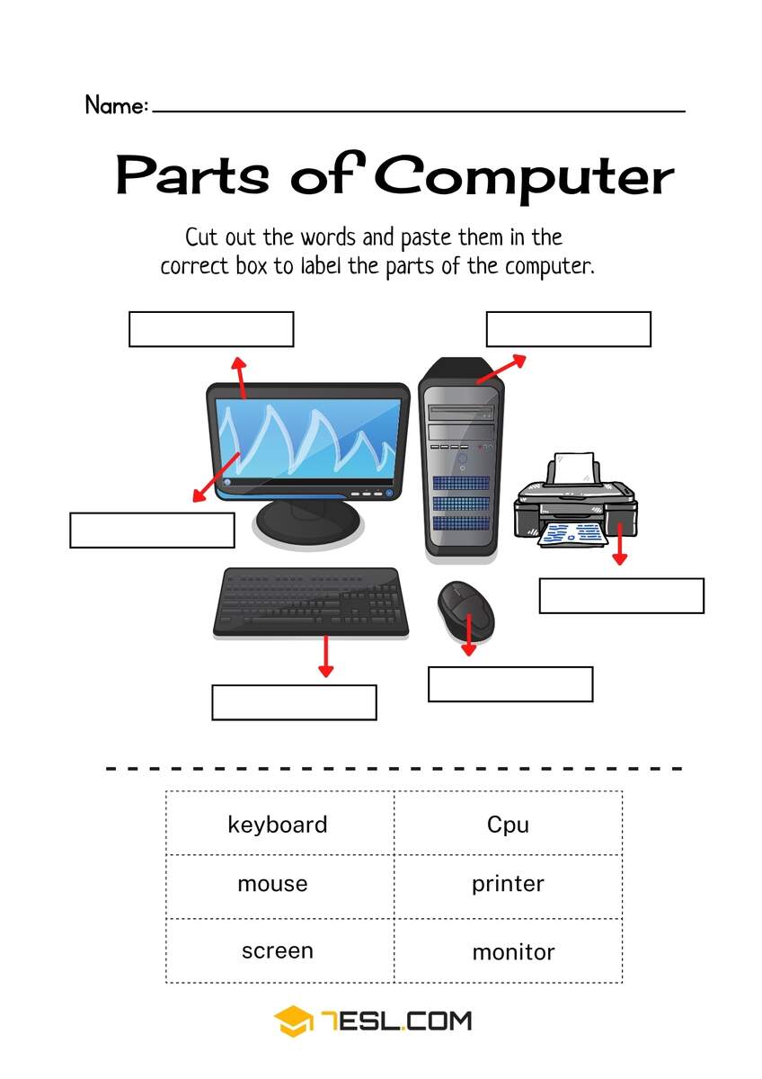 Computer Parts Worksheets For ESL Learners 7ESL Computer Parts Worksheets For ESL Learners 7ESL