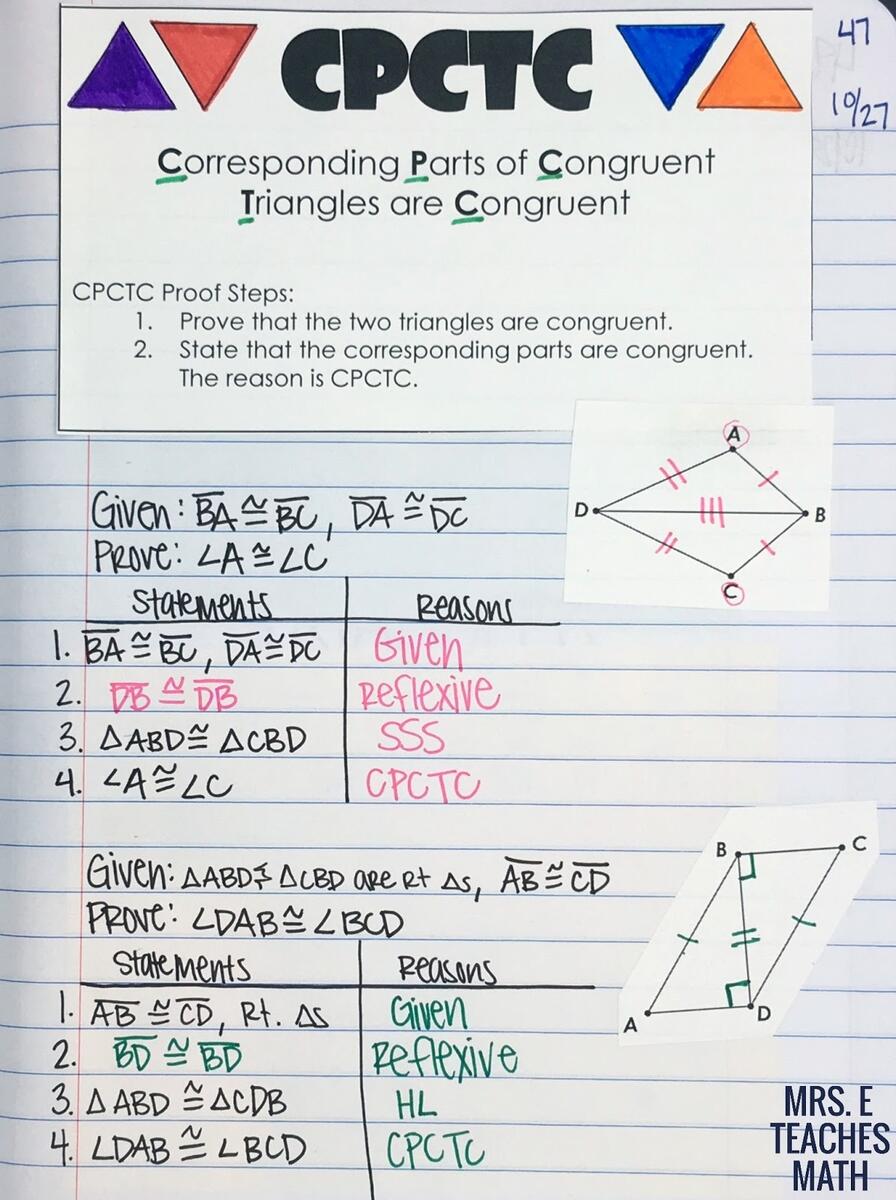 CPCTC INB Page Mrs E Teaches Math Worksheets Library CPCTC INB Page Mrs E Teaches Math Worksheets Library