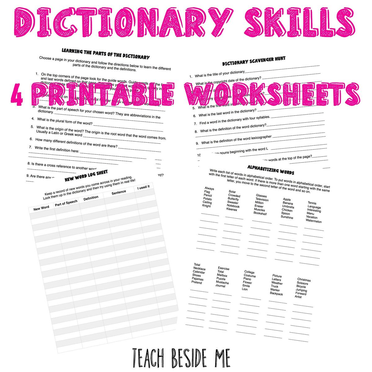 Dictionary Skills Worksheets Teach Beside Me Dictionary Skills Worksheets Teach Beside Me