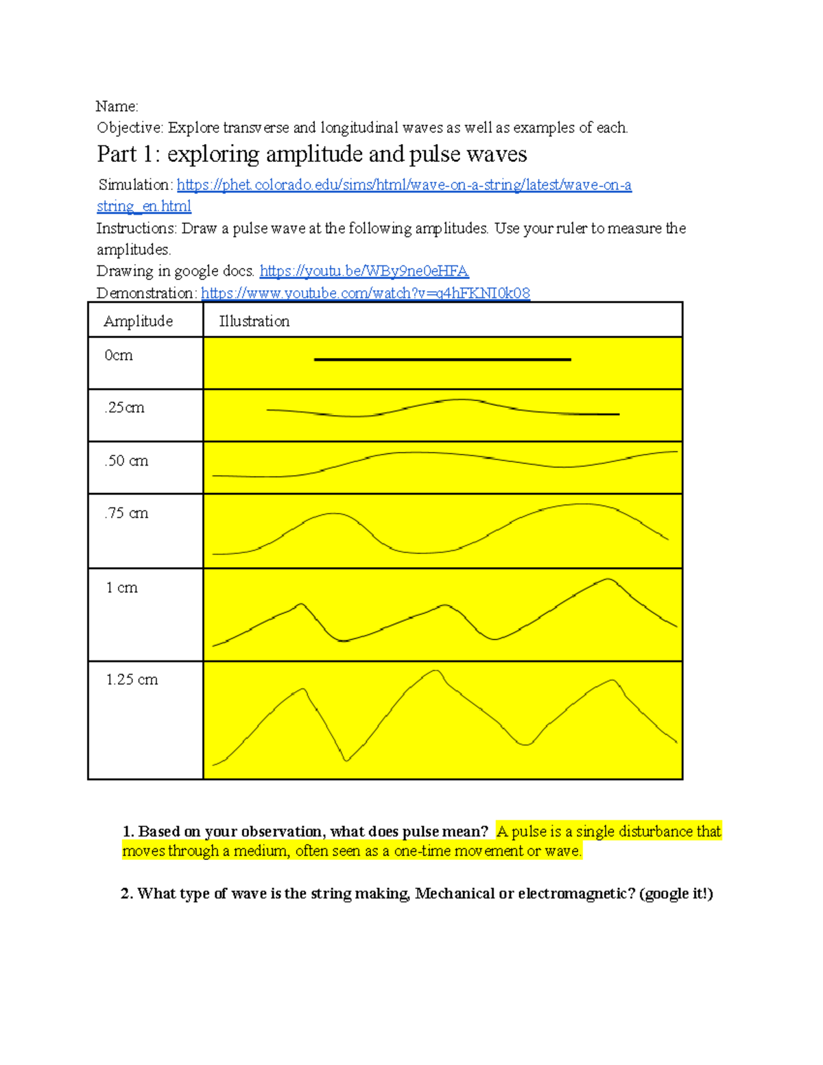 Digital Waves Lab Report Exploring Amplitude Frequency Sound Waves Studocu
