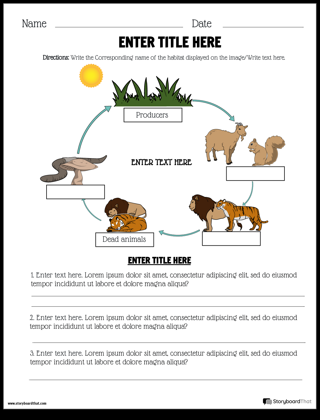 Ecosystems Worksheets Free Printable By Storyboard That Ecosystems Worksheets Free Printable By Storyboard That