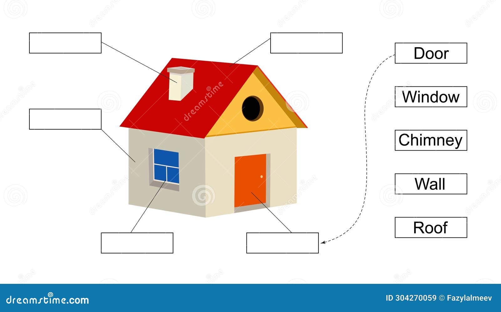 Matching Parts Of The House Worksheet For Kindergarten Trace Parts Of Home Made By Teachers