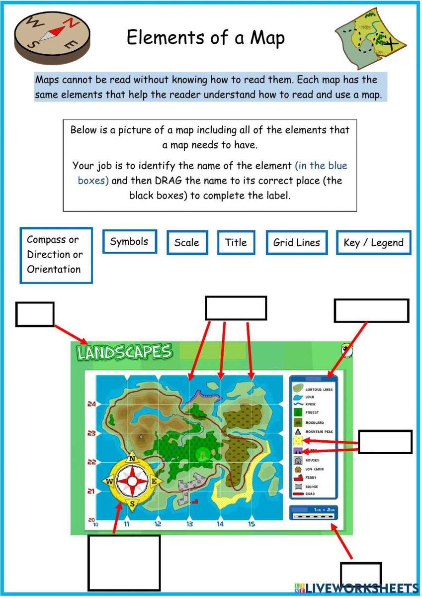 Elements Of A Map Online Exercise For Worksheets Library