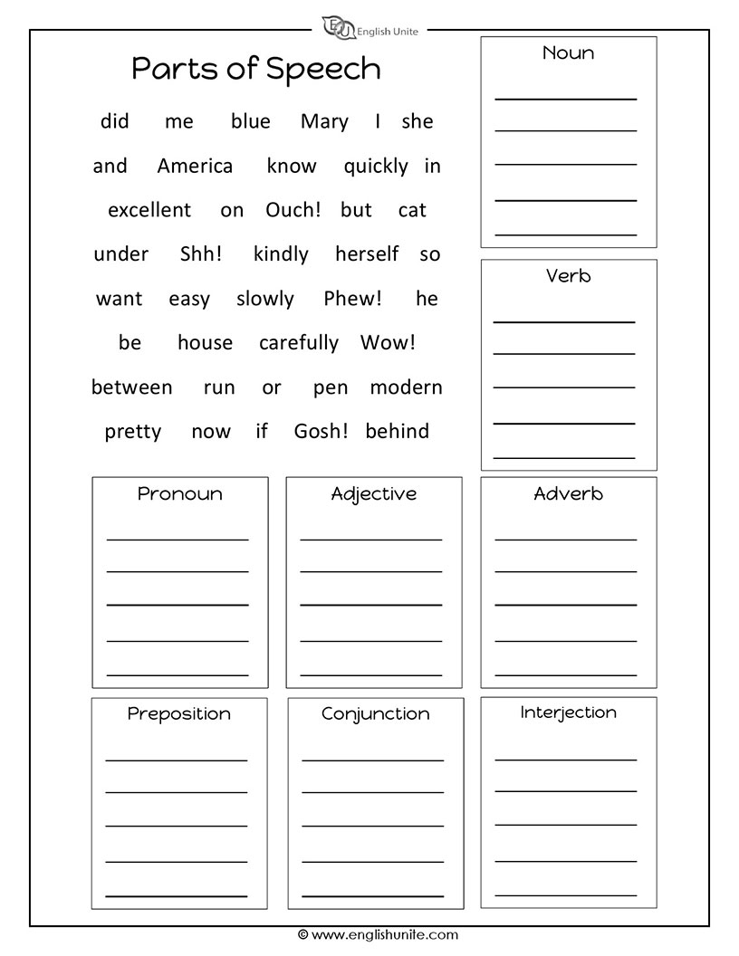 English Unite Parts Of Speech Worksheet Worksheets Library English Unite Parts Of Speech Worksheet Worksheets Library