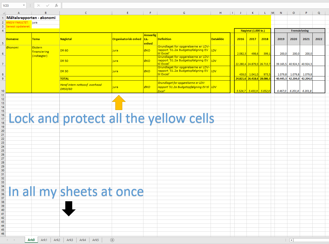 Excel Lock Multiple Cells In Multiple Sheets In One Go Stack Overflow