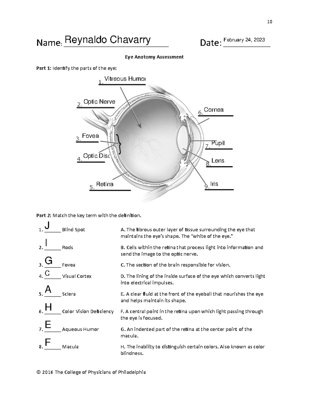 Eye Anatomy Assessment Worksheet Complete With Required Info Studocu Eye Anatomy Assessment Worksheet Complete With Required Info Studocu