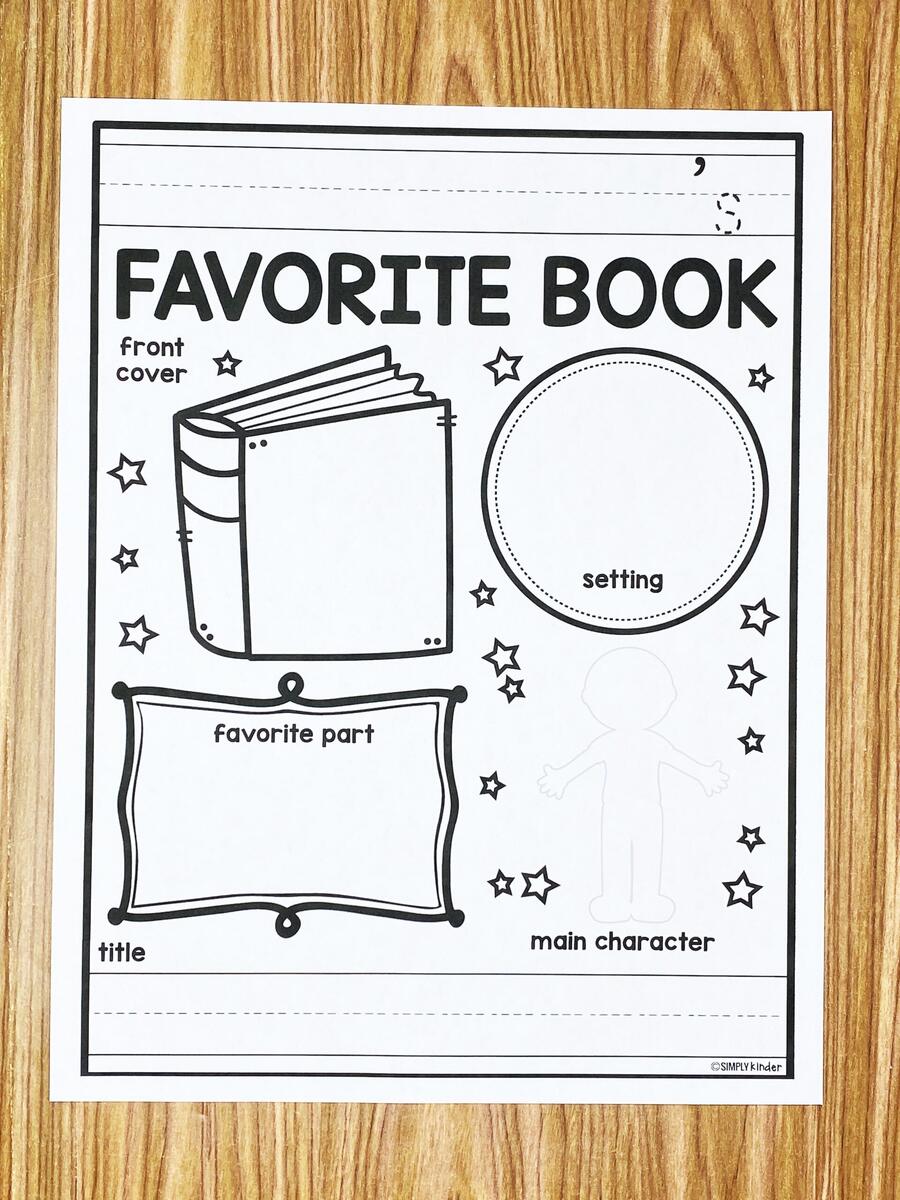 Favorite Book Free Printable Simply Kinder Describing Your Favorite Book Worksheet Have Fun Teaching