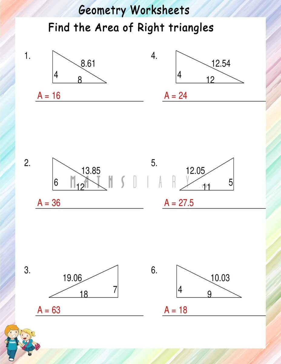 Finding Area Of Right Triangles Worksheets Math Worksheets MathsDiary Finding Area Of Right Triangles Worksheets Math Worksheets MathsDiary