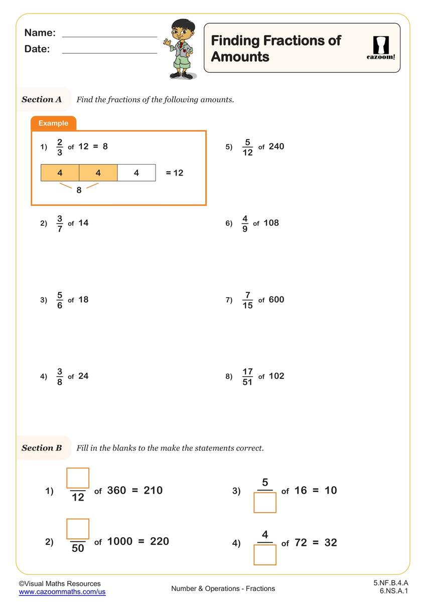 Finding The Whole A Worksheet Fun And Engaging 5th Grade Number Operations Worksheet Cazoom Math Finding The Whole A Worksheet Fun And Engaging 5th Grade Number Operations Worksheet Cazoom Math