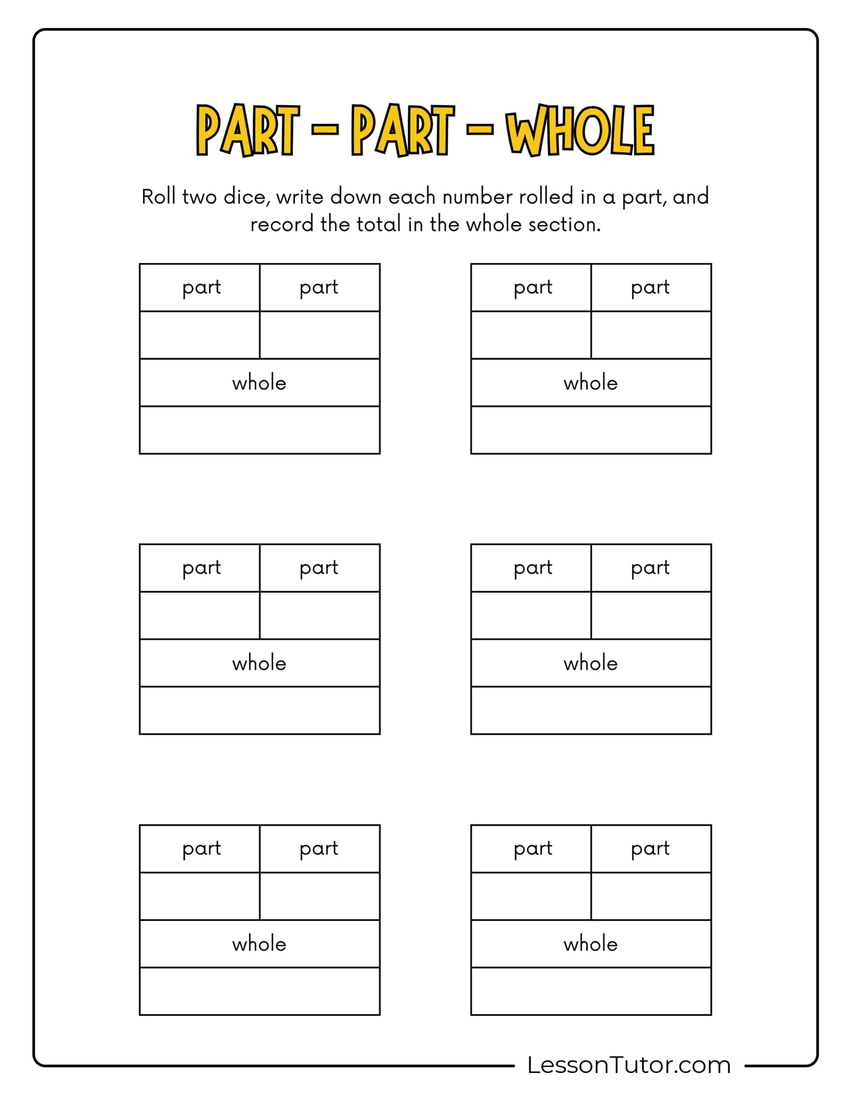 First Grade Part Part Whole Free Coloring Pages PDF Printables And Worksheets Lesson Tutor
