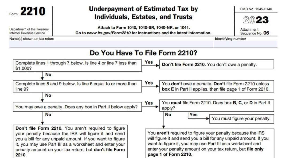 Form 2210 Instructions 2025 2026