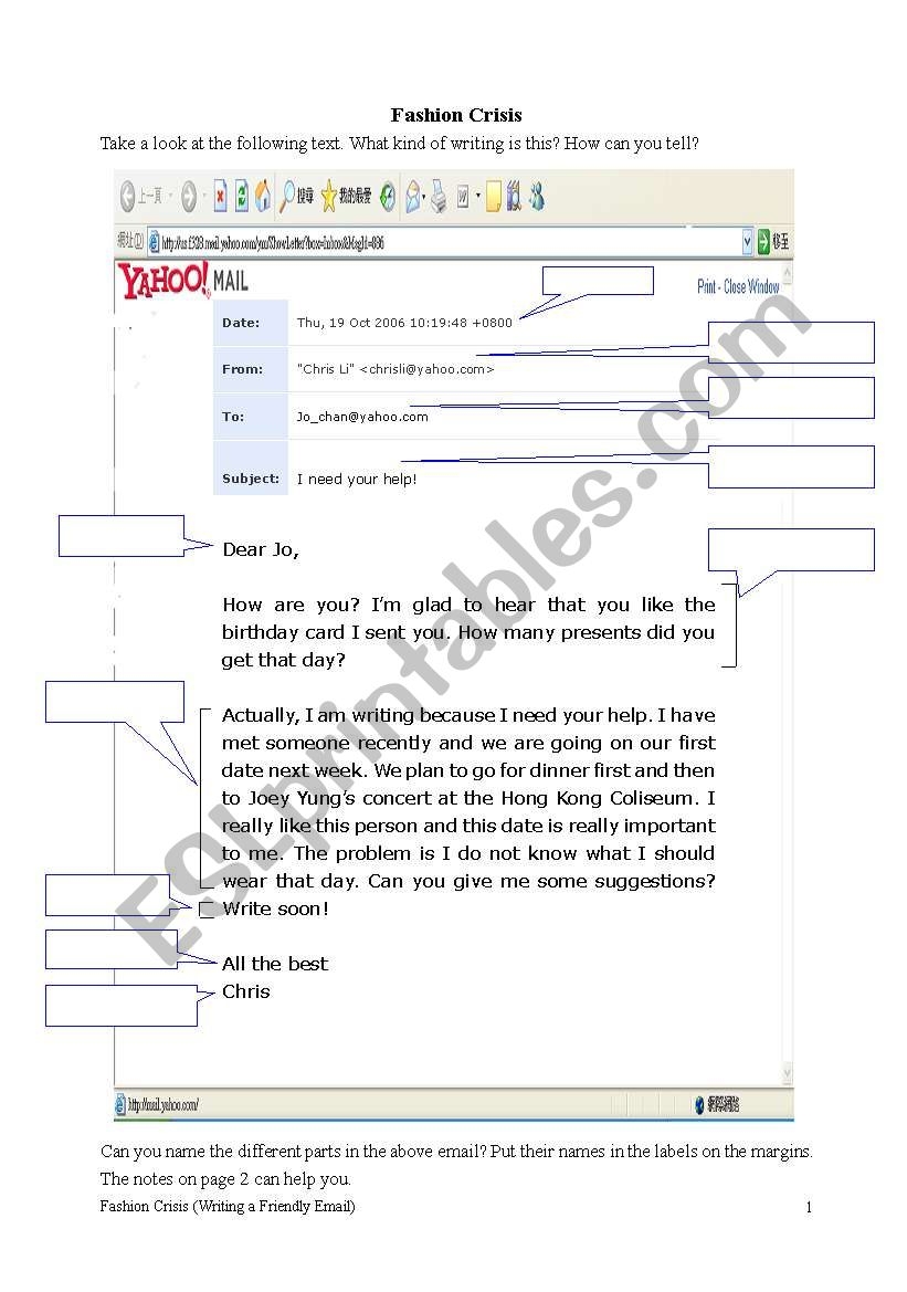 Format Of E Mail Writing ESL Worksheet By Wah2002hk Format Of E Mail Writing ESL Worksheet By Wah2002hk