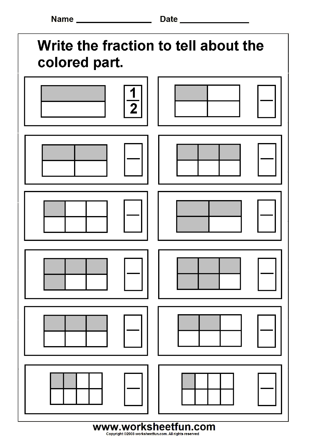 Fraction Model 3 Worksheets FREE Printable Worksheets Worksheetfun