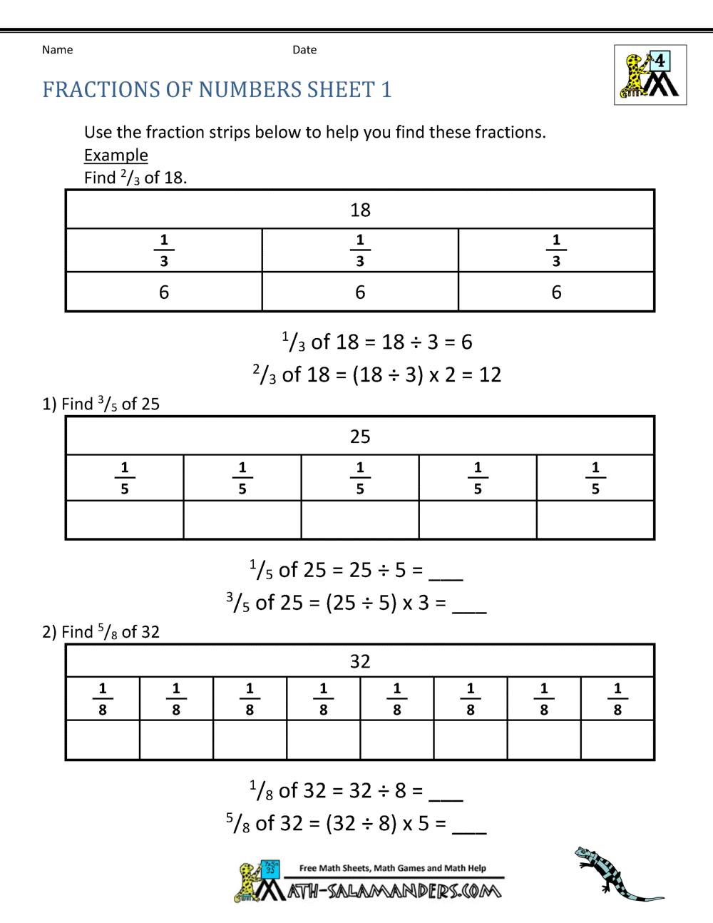 Fraction Of A Whole Number Fraction Of A Whole Number